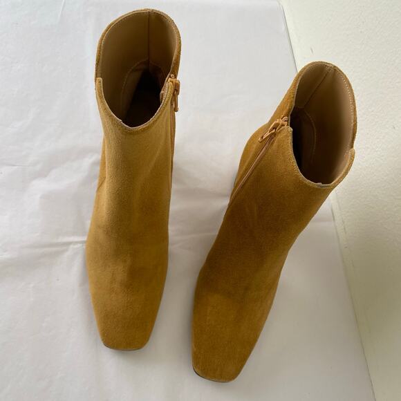 Clorinda Antinori Vera Suede Boots Size 37 or 7 Segale Tan Leather Square Toe - Picture 6 of 15